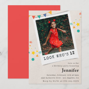 Cartes d'invitation simples pour les 12 ans d'une