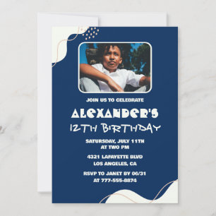 Cartes d'invitation simples pour les 12 ans garçon
