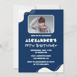Cartes d'invitation simples pour les 15 ans Hommes