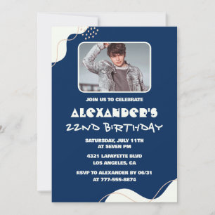 Cartes d'invitation simples pour les 22 ans Hommes