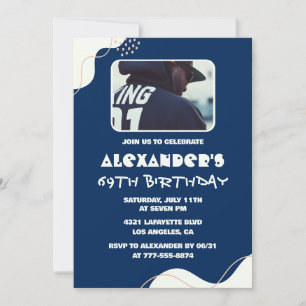 Cartes d'invitation simples pour les 69 ans Hommes