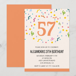 Cartes d'invitation simples pour un 57e anniversai
