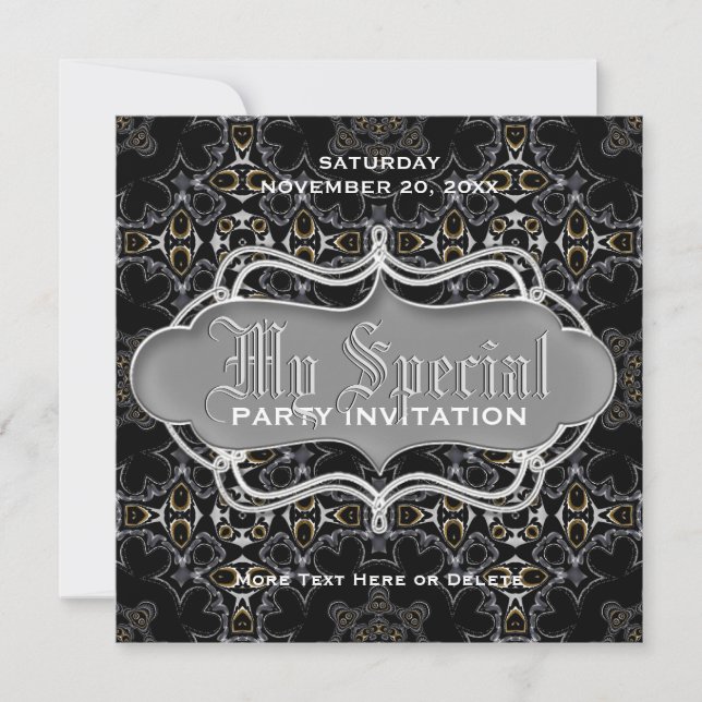 Cartes d'invitation spéciales Dark Medieval Tribal (Devant)
