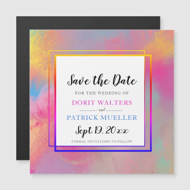 Cartes d'invitation Spring Color Save the Date var (Devant / Derrière)