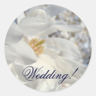 Cartes d'invitation Stickers Mariage Fleurs Blanch