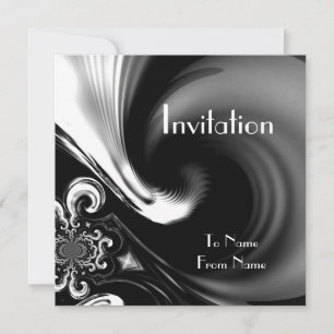 Cartes d'invitation Style Abstrait Noir & Blanc Mé