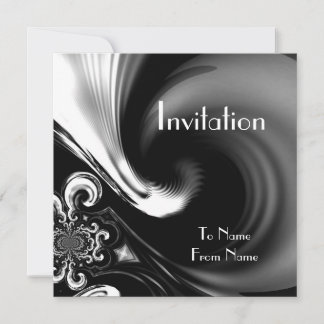 Cartes d'invitation Style Abstrait Noir & Blanc Mé