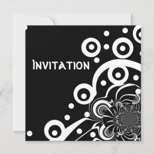 Cartes d'invitation Style Noir & Blanc Espace Clai