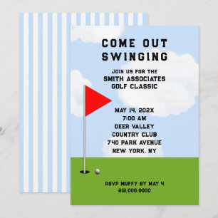Cartes d'invitation sur le thème du golf