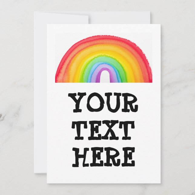 CARTES D'INVITATION SUR MESURE POUR FÊTE ARC-EN-CI (Devant)