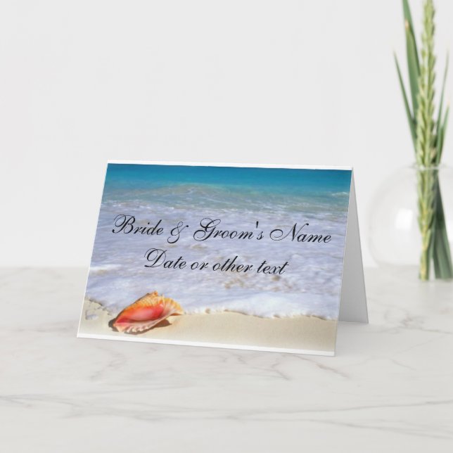 Cartes d'invitation thème mariage sur la plage (Devant)