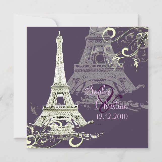Cartes d'invitation TOUR EIFFEL de PixDezines/Fond (Devant)