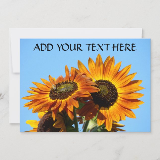 Cartes d'invitation tournesol Fête Invitations Evé (Devant)