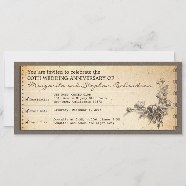 Cartes d'invitation typographiques vintage pour an (Devant)