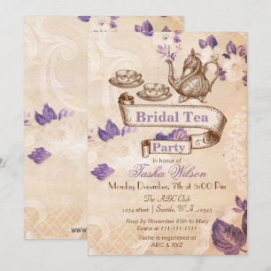 Cartes d'invitation vintage florales pour la fête 