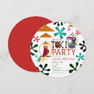 Cartes d'invitation vintage luau pour l'anniversai
