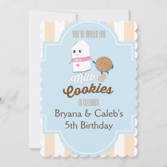 Cartes d'invitation vintage pour anniversaire Milk (Devant)