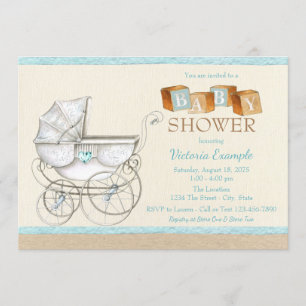Cartes d'invitation vintage pour une baby shower n