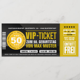 Cartes d'invitation VIP-TICKET (orange ocre)