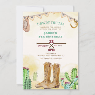 Cartes d'invitation Western Cowboy Boots