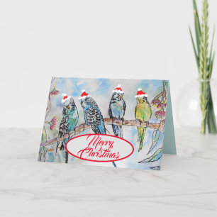 Cartes d'oiseaux amusantes pour Noël Père Noël Bud