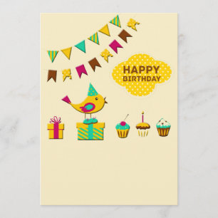 Cartes d'oiseaux d'anniversaire