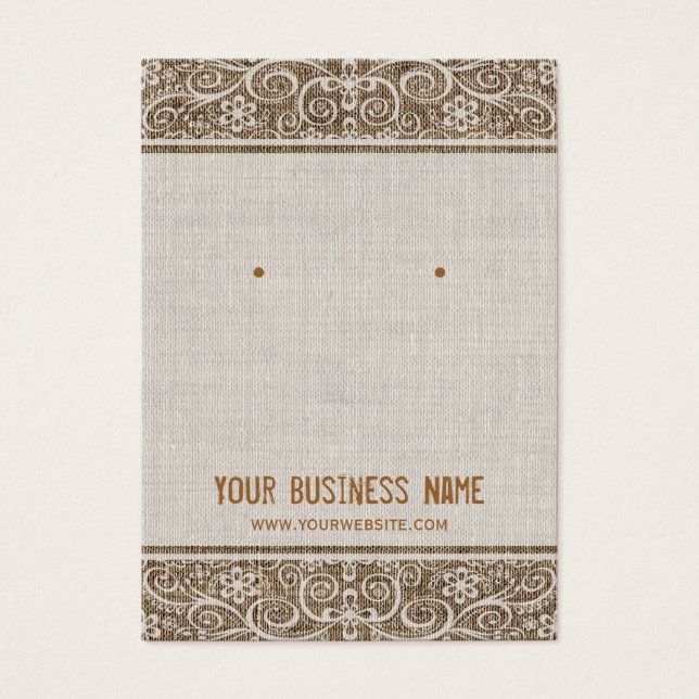 Cartes d'oreille en dentelle vintage Rustique Burl (Devant)