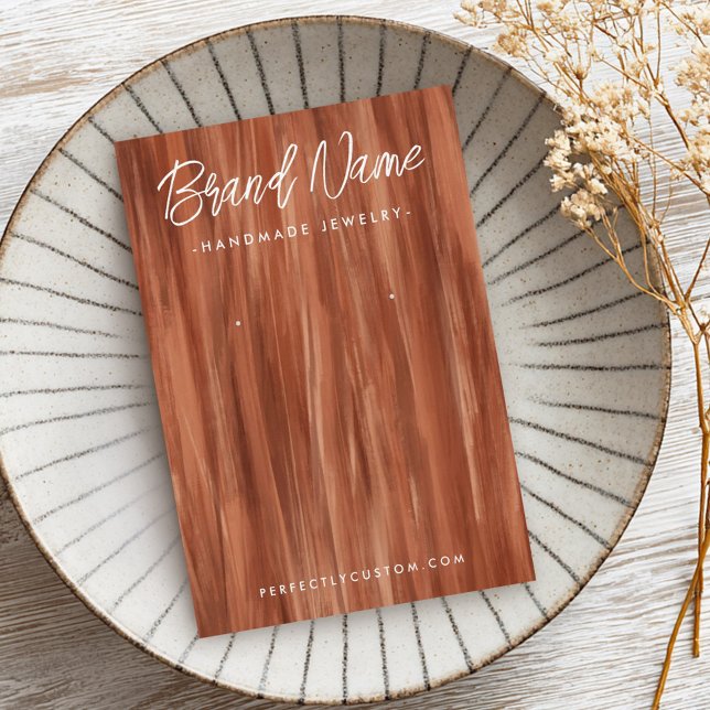 Cartes d'oreille en terre cuite (Terracotta shades brushstrokes earring card)