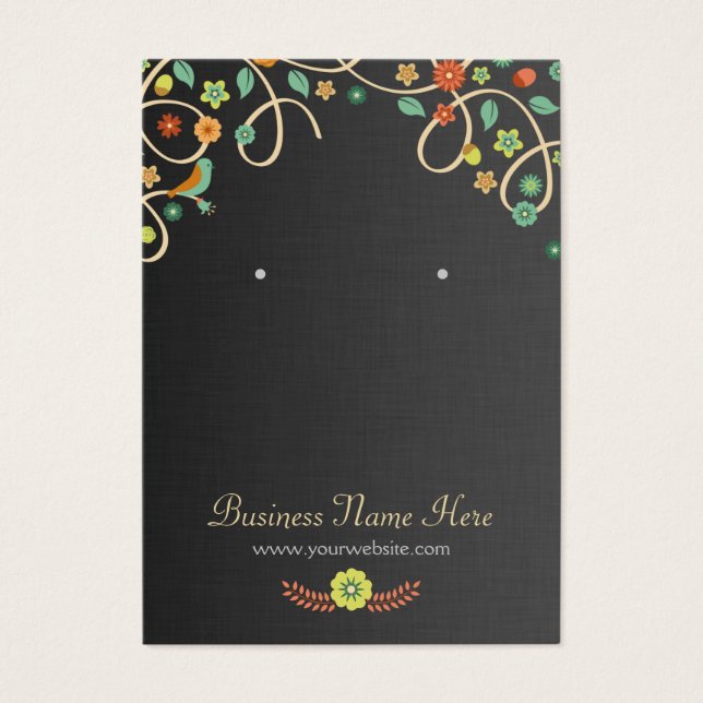 Cartes d'oreille florale foncées (Devant)