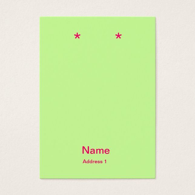 cartes d'oreille rose et verte (Devant)