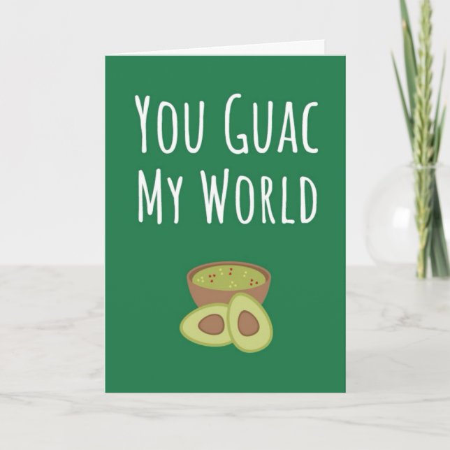 Cartes drôles de guacamole vert Avocat Pun mignon  (Devant)