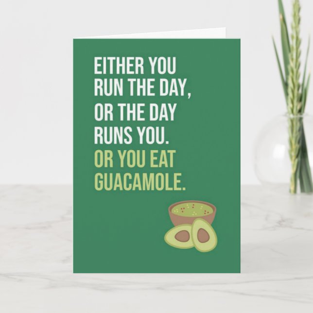 Cartes drôles de guacamole vert mignon Avocat (Devant)