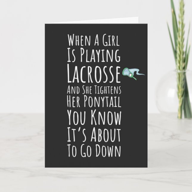 Cartes drôles de Lacrosse pour adolescentes Joueus (Devant)