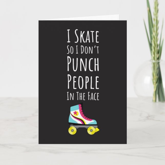Cartes drôles de patineur à roulettes Rollerderby  (Devant)