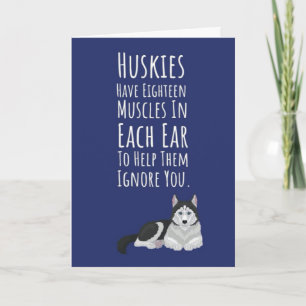 Cartes drôles et mignonnes de Husky sibérien pour 