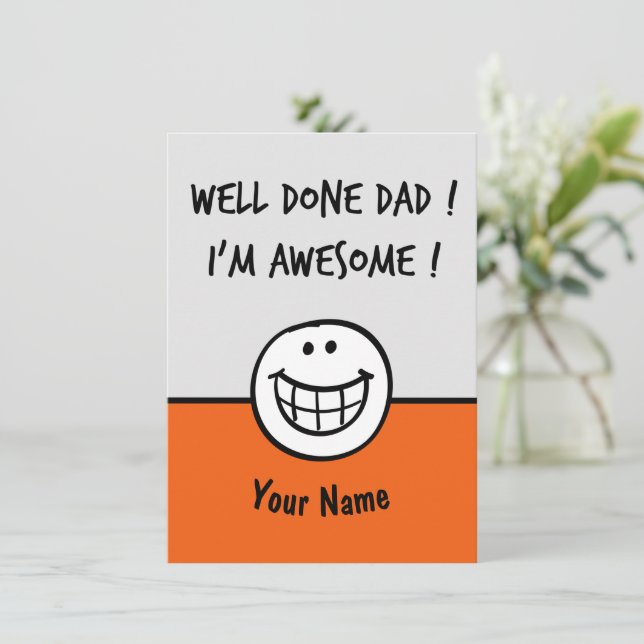 Cartes drôles pour la fête des pères Blague (Debout devant)