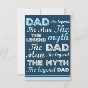 Cartes drôles pour la fête des pères Typographie V