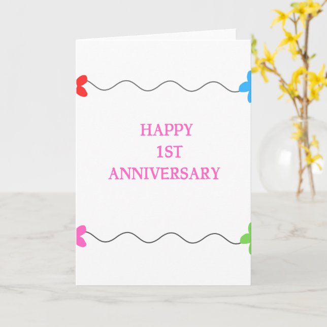 Cartes du 1er anniversaire (Fleur jaune)