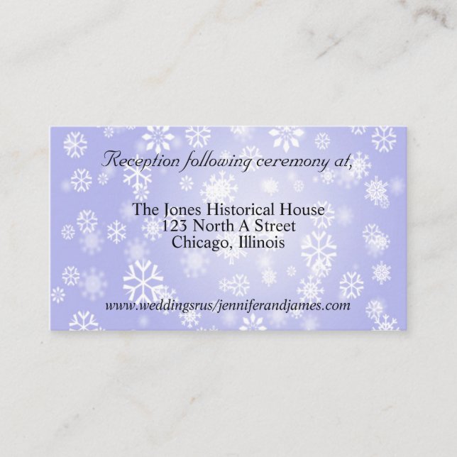 Cartes du boîtier de mariage bleu d'hiver (Devant)