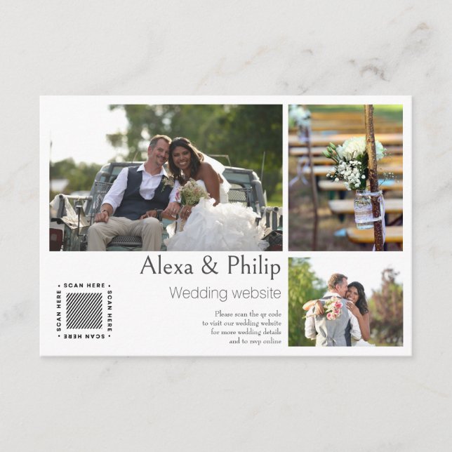 Cartes du boîtier Mariage Collage photo blanc (Devant)