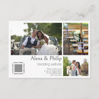Cartes du boîtier Mariage Collage photo blanc
