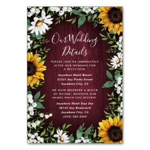 Cartes du boîtier Mariage de tournesol rouge Bourg