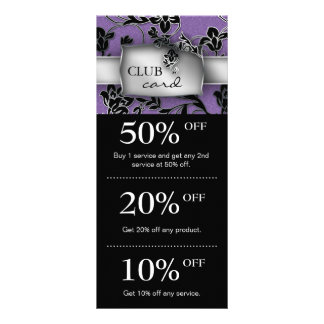 Cartes du club de marketing du salon Floral violet