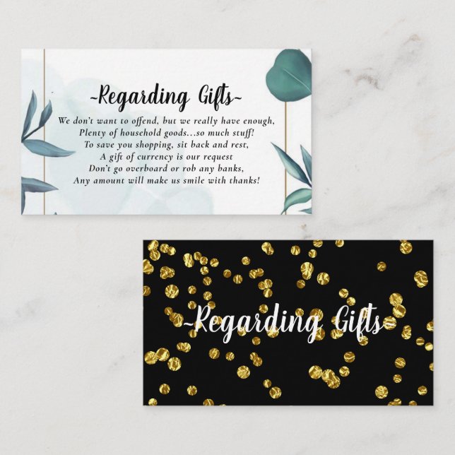 Cartes du Fonds de dons de lune de miel Eucalyptus (Devant / Derrière)