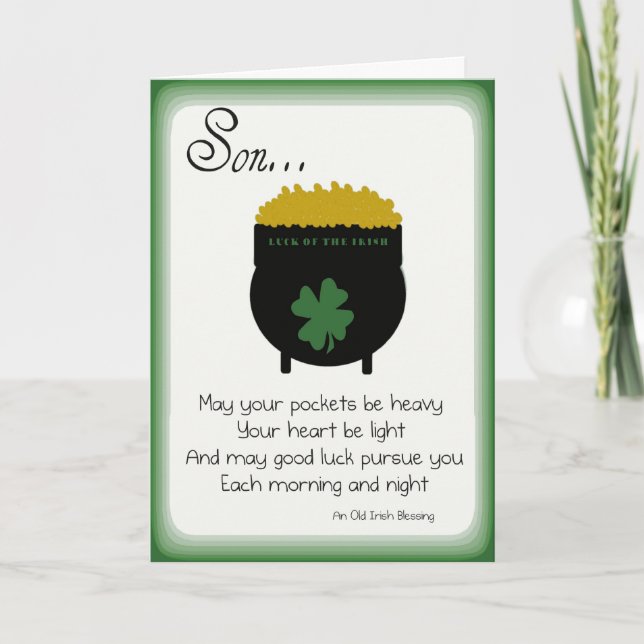Cartes du jour de St Patrick pour le fils (Devant)