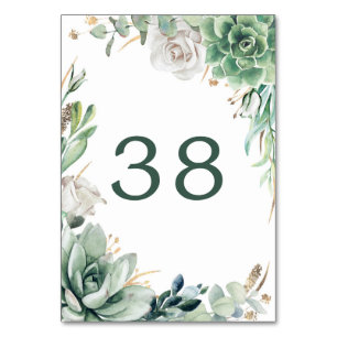 Cartes du Mariage de table verte et or
