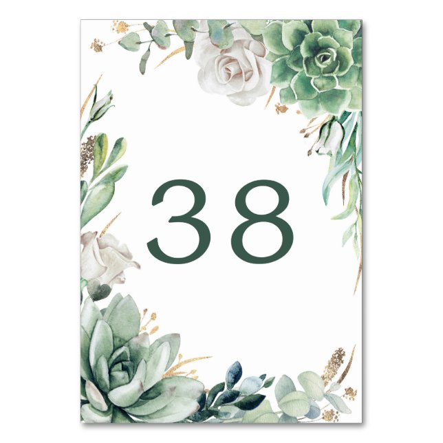 Cartes du Mariage de table verte et or (Par défaut)