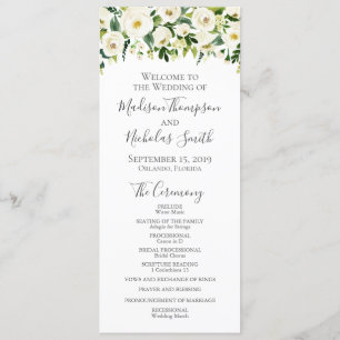 Cartes du programme Fleur Blanche et Mariage Vert