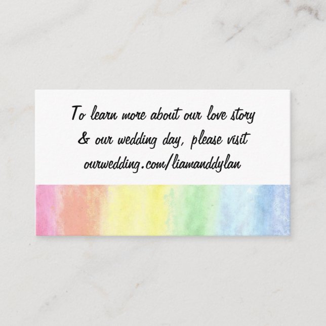 Cartes du site Web Mariage "Rainbow Watercolor" (Devant)