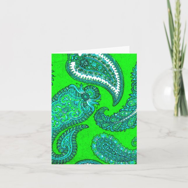 Cartes électriques Green et Aqua Paisley (Devant)